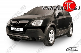 7 703 р. Защита переднего бампера Arbori (черная, 2 трубы d57 и 57 mm) Opel Antara (2006-2010)  с доставкой в г. Санкт‑Петербург