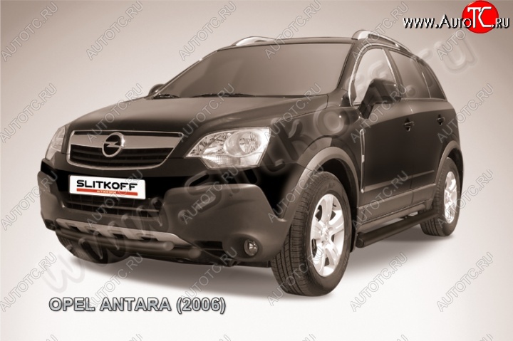 8 949 р. Защита переднего бампера d57+d57 двойная Opel Antara (2006-2010) (Цвет: серебристый)  с доставкой в г. Санкт‑Петербург