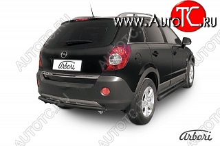 5 399 р. Защита заднего бампера Arbori (черная, 1 труба d57 mm). Opel Antara (2006-2010)  с доставкой в г. Санкт‑Петербург