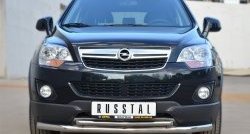 16 949 р. Защита переднего бампера (2 трубыØ63 и 42 мм, нержавейка) SLITKOFF  Opel Antara (2010-2015) рестайлинг  с доставкой в г. Санкт‑Петербург. Увеличить фотографию 2