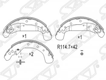 Колодки тормозные SAT (задние) Opel Astra F седан рестайлинг (1994-1998)