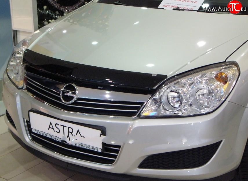 2 799 р. Дефлектор капота NovLine Opel Astra H седан дорестайлинг (2004-2007)  с доставкой в г. Санкт‑Петербург