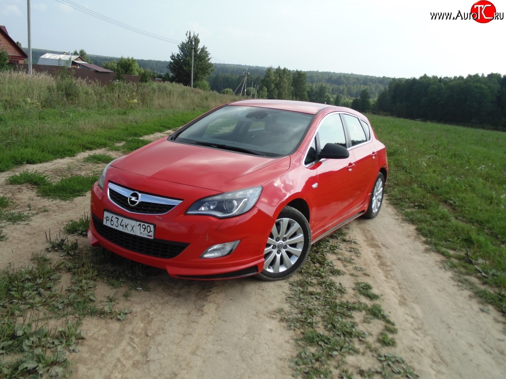 3 999 р. Накладка Sport на передний бампер Opel Astra J хэтчбек 5 дв.  рестайлинг (2012-2017) (Неокрашенная)  с доставкой в г. Санкт‑Петербург