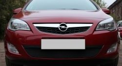 1 469 р. Сетка на бампер Russtal (черная)  Opel Astra  J (2009-2012) хэтчбек 5 дв. дорестайлинг  с доставкой в г. Санкт‑Петербург. Увеличить фотографию 3