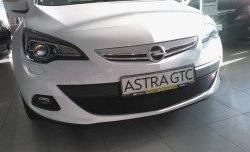 1 469 р. Сетка на бампер GTC Russtal (черная)  Opel Astra  J (2009-2012)  с доставкой в г. Санкт‑Петербург. Увеличить фотографию 4