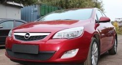 1 469 р. Сетка на бампер Russtal (черная) Opel Astra J хэтчбек 5 дв. дорестайлинг (2009-2012)  с доставкой в г. Санкт‑Петербург. Увеличить фотографию 1