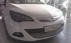 1 539 р. Сетка на бампер GTC Russtal (хром)  Opel Astra  J (2009-2012)  с доставкой в г. Санкт‑Петербург. Увеличить фотографию 3