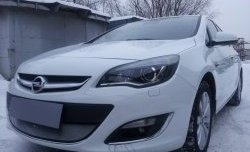 1 539 р. Сетка на бампер Russtal (хром) Opel Astra J хэтчбек 5 дв.  рестайлинг (2012-2017)  с доставкой в г. Санкт‑Петербург. Увеличить фотографию 3