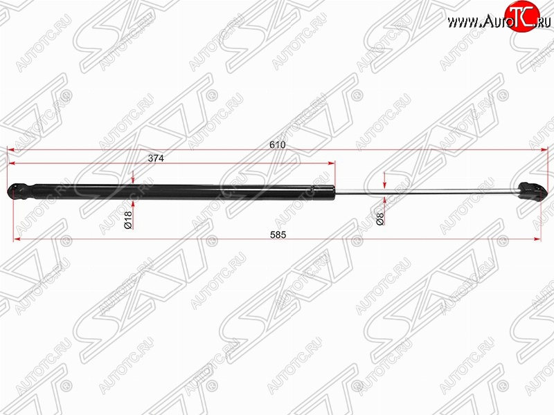 659 р. Газовый упор крышки багажника SAT  Opel Astra  J (2009-2017) хэтчбек 5 дв. дорестайлинг, хэтчбек 5 дв.  рестайлинг  с доставкой в г. Санкт‑Петербург