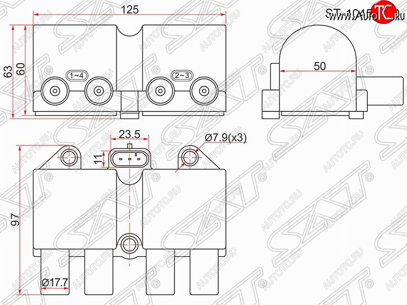 1 649 р. Катушка зажигания (Z16SE) SAT  Opel Astra  G - Meriva  A  с доставкой в г. Санкт‑Петербург