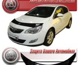 1 799 р. Дефлектор капота CA Plastic  Opel Astra  J GTC (2011-2018) (Classic черный, Без надписи)  с доставкой в г. Санкт‑Петербург. Увеличить фотографию 1
