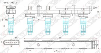 Катушка зажигания SAT (модуль) Opel (Опель) Astra (Астра) ( G,  H,  H GTC) (1998-2009), Renault (Рено) Sandero (Сандеро) ( (BS),  (B8)) (2009-2018),  Sandero Stepway (Сандеро-Степвэй) ( (BS),  (B8)) (2010-2018)