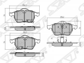 1 029 р. Колодки тормозные SAT (передние)  Opel Astra (G,  H,  H GTC,  J), Corsa (C,  D), Meriva (A,  B), Zafira (В)  с доставкой в г. Санкт‑Петербург. Увеличить фотографию 1