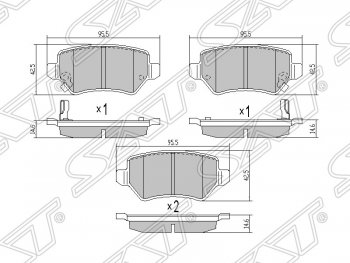 699 р. Колодки тормозные SAT (задние)  Opel Astra ( G,  H,  H GTC) - Zafira ( A,  В)  с доставкой в г. Санкт‑Петербург. Увеличить фотографию 1