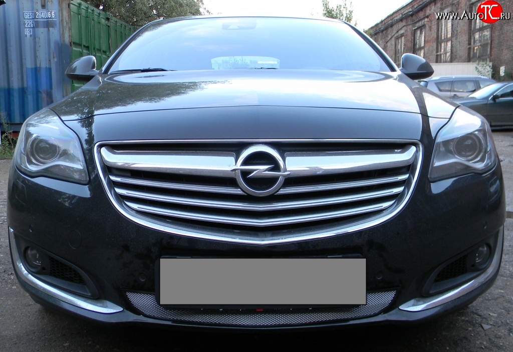 1 539 р. Сетка на бампер (рестайлинг) Russtal (хром) Opel Insignia A дорестайлинг седан (2008-2013)  с доставкой в г. Санкт‑Петербург