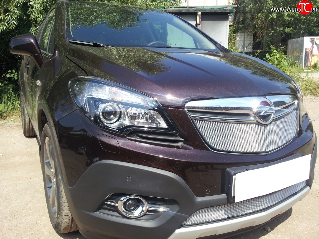 1 539 р. Нижняя сетка на бампер Russtal (хром)  Opel Mokka (2012-2016)  с доставкой в г. Санкт‑Петербург