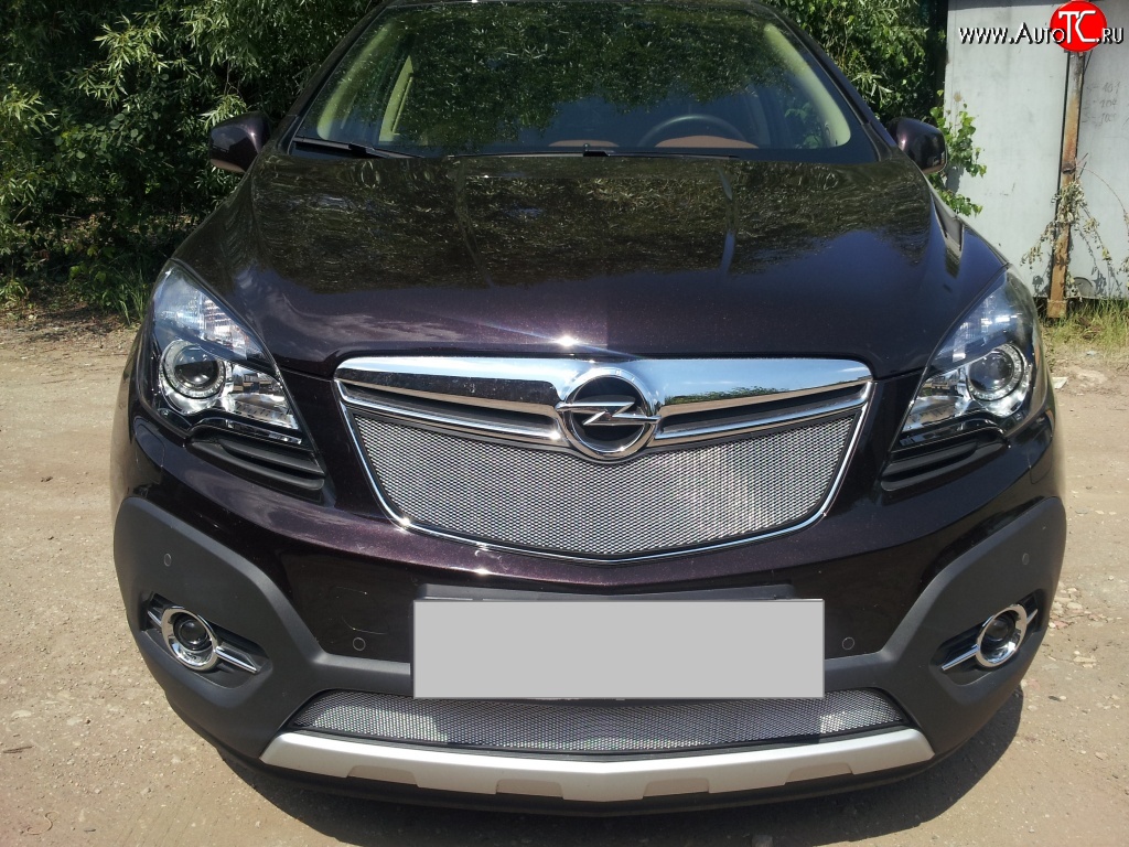 1 539 р. Сетка в решетку радиатора Russtal  Opel Mokka (2012-2016)  дорестайлинг (хром)  с доставкой в г. Санкт‑Петербург