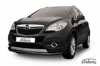 6 389 р. Защита переднего бампера Arbori (черная, 1 труба d57 mm). Opel Mokka  дорестайлинг (2012-2016)  с доставкой в г. Санкт‑Петербург. Увеличить фотографию 1