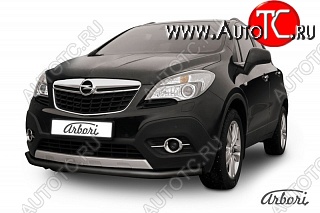 6 389 р. Защита переднего бампера Arbori (черная, 1 труба d57 mm). Opel Mokka  дорестайлинг (2012-2016)  с доставкой в г. Санкт‑Петербург