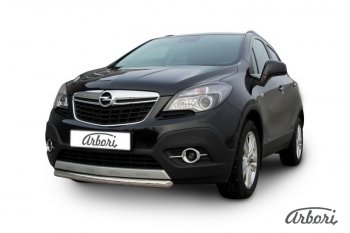 11 159 р. Защита переднего бампера Arbori (короткая, нержавейка, 1 труба d57 mm). Opel Mokka  дорестайлинг (2012-2016)  с доставкой в г. Санкт‑Петербург. Увеличить фотографию 2