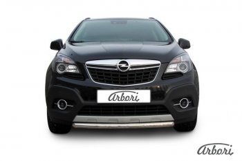 11 159 р. Защита переднего бампера Arbori (короткая, нержавейка, 1 труба d57 mm). Opel Mokka  дорестайлинг (2012-2016)  с доставкой в г. Санкт‑Петербург. Увеличить фотографию 1