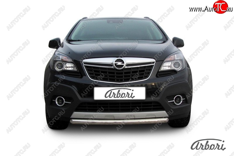 11 159 р. Защита переднего бампера Arbori (короткая, нержавейка, 1 труба d57 mm). Opel Mokka  дорестайлинг (2012-2016)  с доставкой в г. Санкт‑Петербург