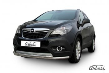 14 363 р. Защита переднего бампера Arbori (нержавейка, 2 трубы d57 и 42 mm) Opel Mokka  дорестайлинг (2012-2016)  с доставкой в г. Санкт‑Петербург. Увеличить фотографию 2