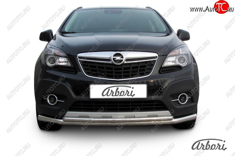 14 363 р. Защита переднего бампера Arbori (нержавейка, 2 трубы d57 и 42 mm) Opel Mokka  дорестайлинг (2012-2016)  с доставкой в г. Санкт‑Петербург