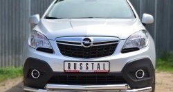 15 999 р. Защита переднего бампера (2 трубыØ63 мм, нержавейка) Russtal Opel Mokka  дорестайлинг (2012-2016)  с доставкой в г. Санкт‑Петербург. Увеличить фотографию 1