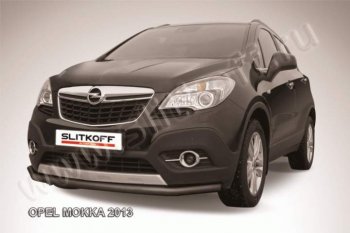 7 449 р. защита переднего бампера Slitkoff Opel Mokka  дорестайлинг (2012-2016) (Цвет: серебристый)  с доставкой в г. Санкт‑Петербург. Увеличить фотографию 1