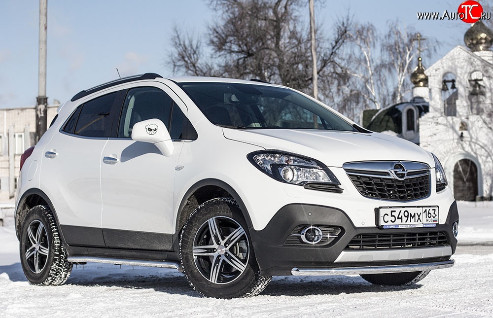 8 099 р. Одинарная защита переднего бампера диаметром 51 мм Petroil Tuning Opel Mokka  дорестайлинг (2012-2016) (привод: передний)  с доставкой в г. Санкт‑Петербург