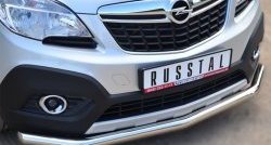 13 949 р. Одинарная защита переднего бампера диаметром 63 мм Russtal  Opel Mokka (2012-2016)  дорестайлинг  с доставкой в г. Санкт‑Петербург. Увеличить фотографию 2