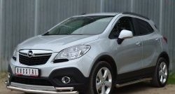 16 999 р. Защита переднего бампера (2 трубыØ63 и 42 мм, нержавейка) Russtal Opel Mokka  дорестайлинг (2012-2016)  с доставкой в г. Санкт‑Петербург. Увеличить фотографию 4