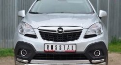 16 999 р. Защита переднего бампера (2 трубыØ63 и 42 мм, нержавейка) Russtal Opel Mokka  дорестайлинг (2012-2016)  с доставкой в г. Санкт‑Петербург. Увеличить фотографию 1