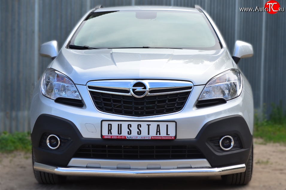 13 949 р. Одинарная защита переднего бампера диаметром 63 мм Russtal Opel Mokka  дорестайлинг (2012-2016)  с доставкой в г. Санкт‑Петербург