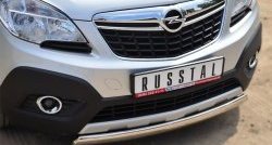 14 949 р. Защита переднего бампера (Ø75х42 мм, нержавейка) Russtal Opel Mokka  дорестайлинг (2012-2016)  с доставкой в г. Санкт‑Петербург. Увеличить фотографию 2