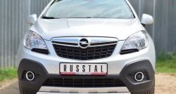 14 949 р. Защита переднего бампера (Ø75х42 мм, нержавейка) Russtal Opel Mokka  дорестайлинг (2012-2016)  с доставкой в г. Санкт‑Петербург. Увеличить фотографию 1