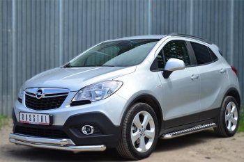 17 799 р. Защита порогов из круглой трубы диаметром 42 мм Russtal v3  Opel Mokka (2012-2016)  дорестайлинг  с доставкой в г. Санкт‑Петербург. Увеличить фотографию 1