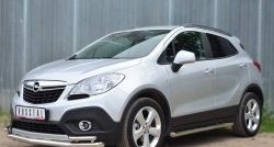 13 849 р. Защита порогов из круглой трубы диаметром 63 мм Russtal Opel Mokka  дорестайлинг (2012-2016) (Защита порогов с со скосами на торцах (вариант 1))  с доставкой в г. Санкт‑Петербург. Увеличить фотографию 4