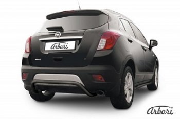 Защита заднего бампера Arbori (скоба, черная, 1 труба d57 mm). Opel Mokka  дорестайлинг (2012-2016)