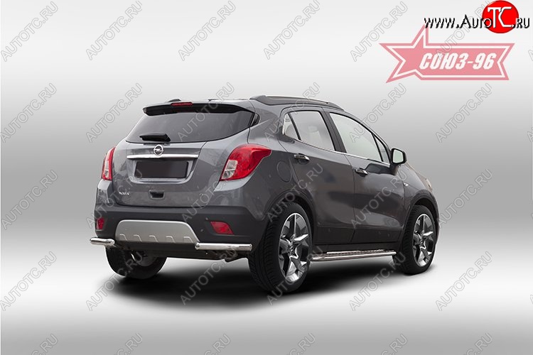 10 574 р. Защита заднего бампера из боковых уголков Souz-96 (d60) Opel Mokka  дорестайлинг (2012-2016)  с доставкой в г. Санкт‑Петербург