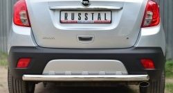 Одинарная защита заднего бампера из трубы диаметром 63 мм Russtal Opel Mokka  дорестайлинг (2012-2016)