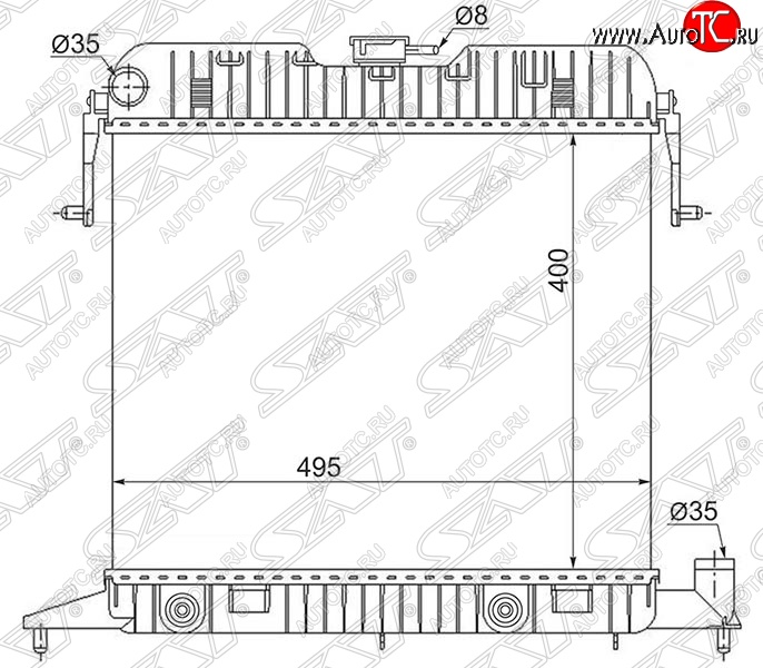 12 399 р. Радиатор двигателя (пластинчатый, 1.8/2.0, АКПП) SAT Opel Omega A седан (1986-1994)  с доставкой в г. Санкт‑Петербург