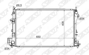 Радиатор двигателя (пластинчатый, 1.6/1.8, МКПП) SAT Opel Vectra C универсал рестайлинг (2005-2008)