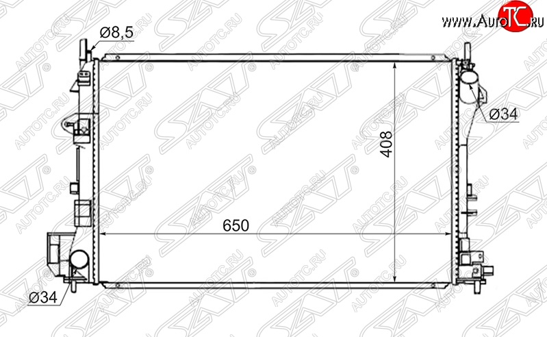 7 599 р. Радиатор двигателя (пластинчатый, 1.6/1.8, МКПП) SAT Opel Vectra C универсал рестайлинг (2005-2008)  с доставкой в г. Санкт‑Петербург