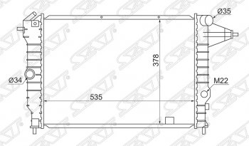 7 199 р. Радиатор двигателя (пластинчатый, МКПП) SAT Opel Vectra A седан дорестайлинг (1988-1992)  с доставкой в г. Санкт‑Петербург. Увеличить фотографию 1