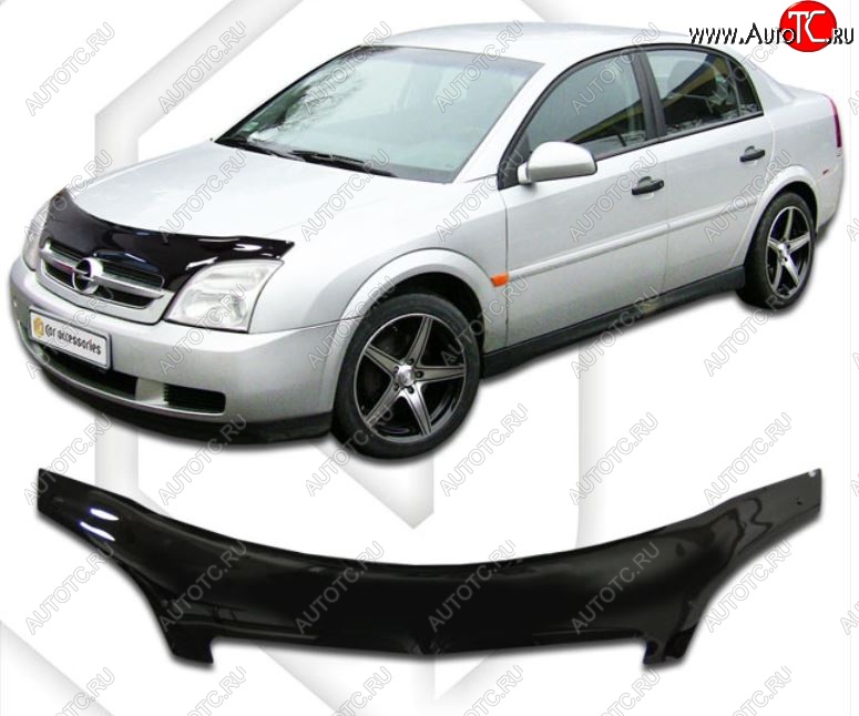 2 199 р. Дефлектор капота CA-Plastiс exclusive Opel Vectra C лифтбэк дорестайлинг (2002-2006) (Classic черный, Без надписи)  с доставкой в г. Санкт‑Петербург