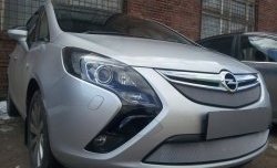 1 539 р. Сетка в решетку радиатора Russtal Opel Zafira С дорестайлинг (2011-2016) (хром)  с доставкой в г. Санкт‑Петербург. Увеличить фотографию 1