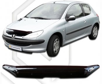 Дефлектор капота CA-Plastiс Peugeot (Пежо) 206 ( хэтчбэк 5 дв.,  хэтчбэк 3 дв.,  универсал) (1998-2009) хэтчбэк 5 дв., хэтчбэк 3 дв., универсал 2AC дорестайлинг, 2AC дорестайлинг, 2EK рестайлинг, 2AC рестайлинг, 2AC рестайлинг