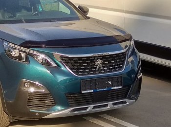 2 879 р. Дефлектор капота SIM Peugeot 3008 2 (2016-2024)  с доставкой в г. Санкт‑Петербург. Увеличить фотографию 1